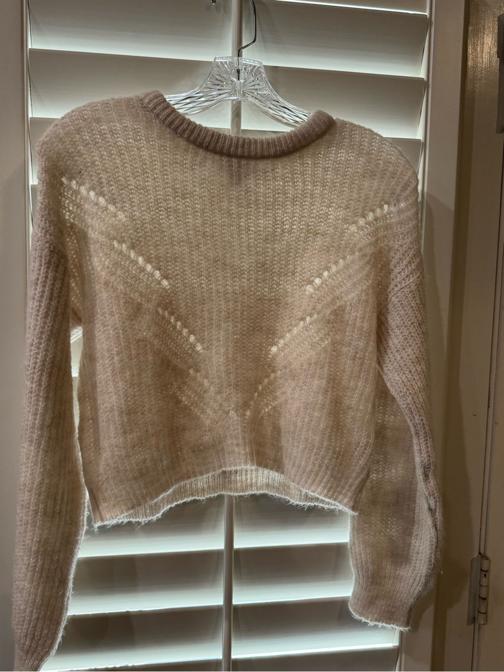 Topshop Ivory Lightweight Crewneck Knit Sweater